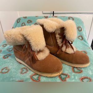 RJ’s Fuzzies sheepskin slip on boots. Worn one time.Great condition. Comfortable